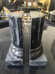 Casa Padrino conjunto de sujetalibros de mármol de lujo columnas barrocos negro A. 21 cm