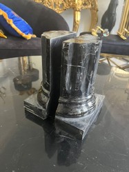 Casa Padrino conjunto de sujetalibros de mármol de lujo columnas barrocos negro A. 21 cm