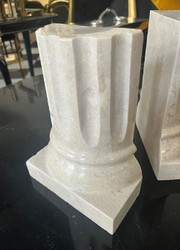Casa Padrino ensemble serre-livres en marbre de luxe colonnes baroques crème H. 21 cm