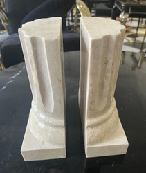 Casa Padrino ensemble serre-livres en marbre de luxe colonnes baroques crème H. 21 cm