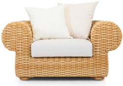 Casa Padrino luxury garden armchair natural / white 135 cm
