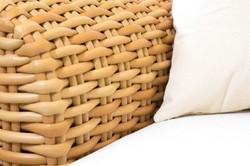 Casa Padrino luxury garden armchair natural / white 135 cm