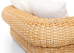 Casa Padrino luxury garden armchair natural / white 135 cm