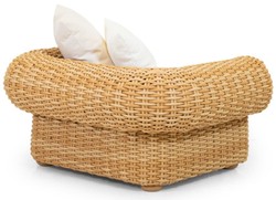 Casa Padrino luxury garden armchair natural / white 135 cm