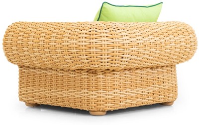 Casa Padrino Luxus Gartensessel Naturfarben / Grün 135 cm