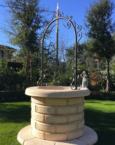 Casa Padrino fuente de jardín Art Nouveau arena / negro Ø 130 x A. 220 cm