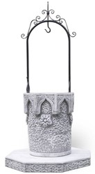 Casa Padrino Art Nouveau garden fountain gray / black 110 x 110 x H. 195 cm