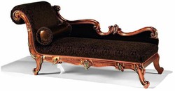 Prunkvolle Luxus Barock Chaiselongue Schwarz Braun Kupfer