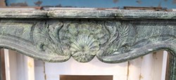 Prunkvolle Luxus Barock Marmor Kaminumrandung Dunkelgrün