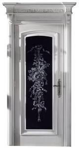 Casa Padrino luxury baroque apartment door white / black / silver 126 cm - Made in Italy