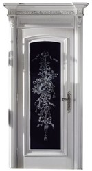 Casa Padrino luxury baroque apartment door white / black / silver 126 cm - Made in Italy