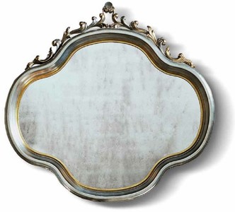 Casa Padrino luxury baroque mirror silver / gold H. 119 cm - Made in Italy