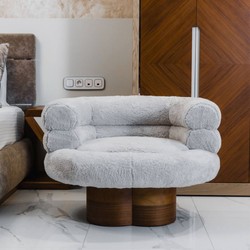 Casa Padrino luxury living room armchair gray / brown 100 cm