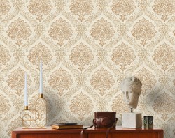 Casa Padrino Baroque Non-Woven Wallpaper Cream / Gold Metallic