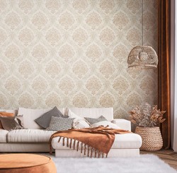 Casa Padrino Baroque Non-Woven Wallpaper Cream / Gold Metallic