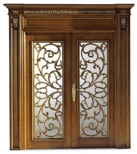 Casa Padrino luxury baroque double apartment door brown / gold 231 cm - Made in Italy