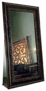 Casa Padrino specchio da terra barocco di lusso nero A. 214 cm - Fatto in Italia