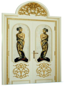 Casa Padrino luxury baroque double apartment door white / gold 221 cm - Made in Italy