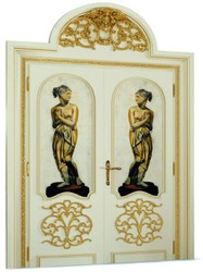 Casa Padrino luxury baroque double apartment door white / gold 221 cm - Made in Italy