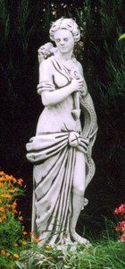 Casa Padrino Scultura Decorativa da Giardino in Pietra Art Nouveau Signora Grigio A. 130 cm