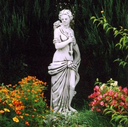 Casa Padrino sculpture décorative en pierre de jardin Art Nouveau dame gris H. 130 cm