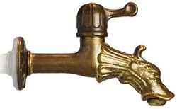 Casa Padrino fontaine murale Art Nouveau gris / laiton antique H. 122 cm