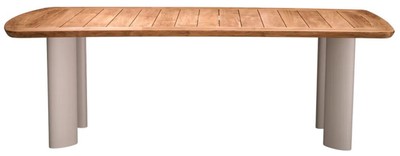 Casa Padrino Luxus Garten Esstisch Naturfarben / Sandfarben 230 cm