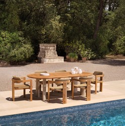 Casa Padrino luxury garden dining table natural / sand 247 cm