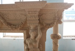 Casa Padrino cornice del camino in marmo barocco di lusso beige 290 x A. 165 cm