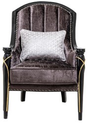 Casa Padrino poltrona barocco di lusso viola / nero / oro A. 112 cm