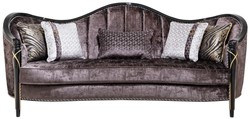 Casa Padrino divano da soggiorno barocco di lusso viola / nero / oro 250 cm