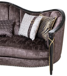 Casa Padrino divano da soggiorno barocco di lusso viola / nero / oro 250 cm