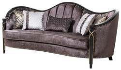 Casa Padrino divano da soggiorno barocco di lusso viola / nero / oro 250 cm