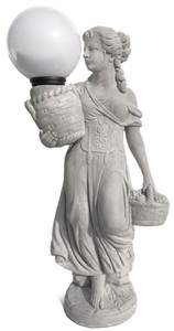 Casa Padrino lampada da giardino Art Nouveau scultura donna grigio / bianco A. 113 cm
