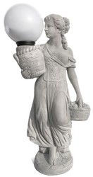 Casa Padrino lámpara de jardín Art Nouveau escultura mujer gris / blanco A. 113 cm