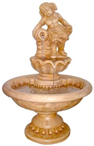 Casa Padrino Fuente Barroco Niña Beige Ø 70 x A. 119 cm