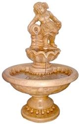 Casa Padrino Baroque Fountain Girl Beige Ø 70 x H. 119 cm