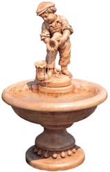 Casa Padrino Baroque Fountain Boy Beige Ø 70 x H. 113 cm