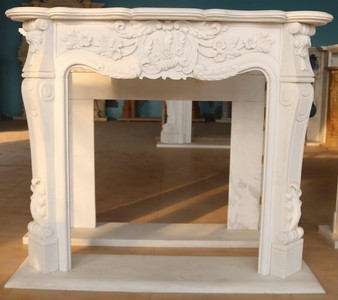 Casa Padrino marco de chimenea de mármol barroco de lujo blanco 153 x A. 113 cm
