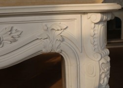 Prunkvolle Luxus Barock Marmor Kaminumrandung Weiß