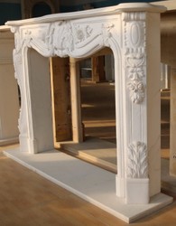 Prunkvolle Luxus Barock Marmor Kaminumrandung Weiß