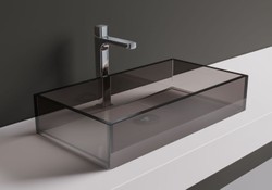 Rechteckiges Luxus Glas Waschbecken Bronze