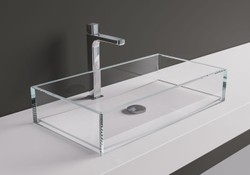 Casa Padrino Lavabo de Luxe en Verre Transparente 65 cm - Fabriqué en Italie