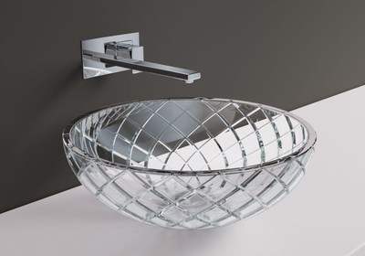 Casa Padrino Lavabo de Cristal de Lujo Transparente Ø 44 cm - Hecho en Italia