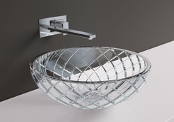Runde Luxus Kristallglas Waschbecken Schale Transparent