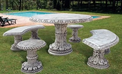 Casa Padrino conjunto de muebles de jardín y terraza barrocos gris