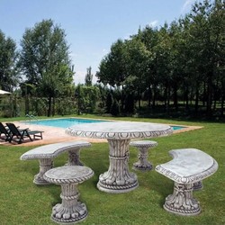Casa Padrino Baroque Garden & Patio Furniture Set Gray