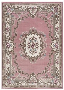 Luxus Barock Wohnzimmer Teppich Wollteppich Rosa