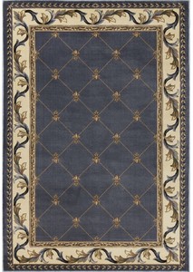 Luxus Barock Wohnzimmer Teppich Wollteppich Blau