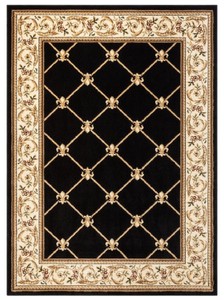 Luxus Barock Wohnzimmer Teppich Wollteppich Schwarz